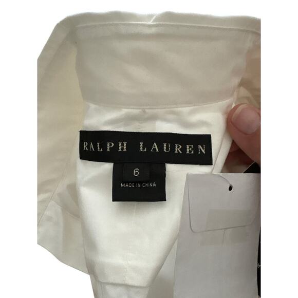 Ralph Lauren Black Label White Cotton Button Down Shirt Crest Size 6 NWT - Picture 2 of 9